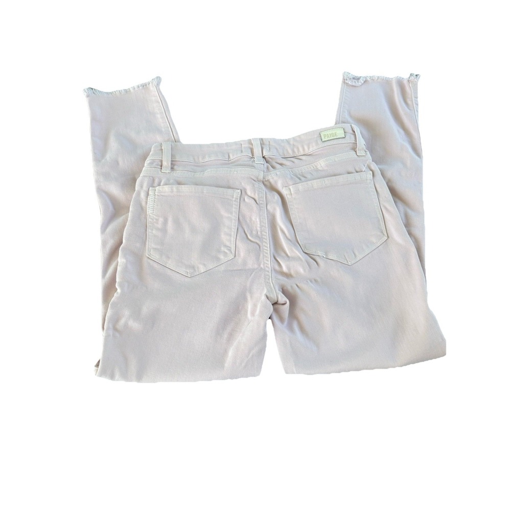 PAIGE Verdugo Ankle Jeans Pale Pink Size 27 Womens Frayed Hem - Picture 2 of 9